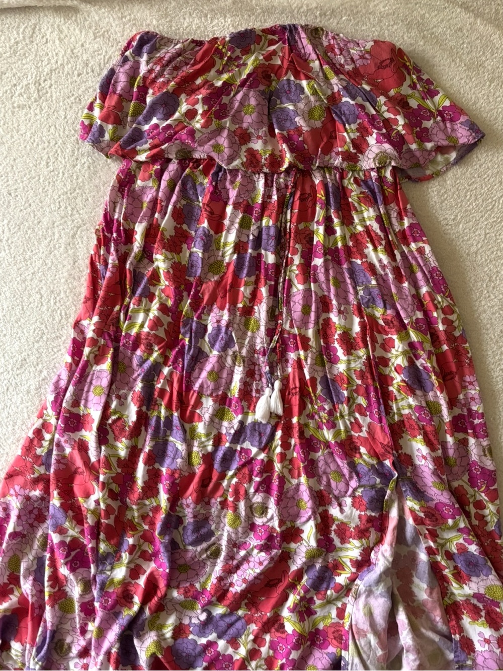 Japna Strapless Floral Maxi Dress in Pink and Red - Picture 6 of 12